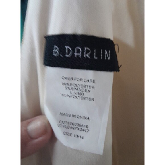 B Darlin Dress 13-14 Jr  Ivory-Gold Floral Fit-Flare Mini-NWT FROM Macys FORMAL - Picture 15 of 16